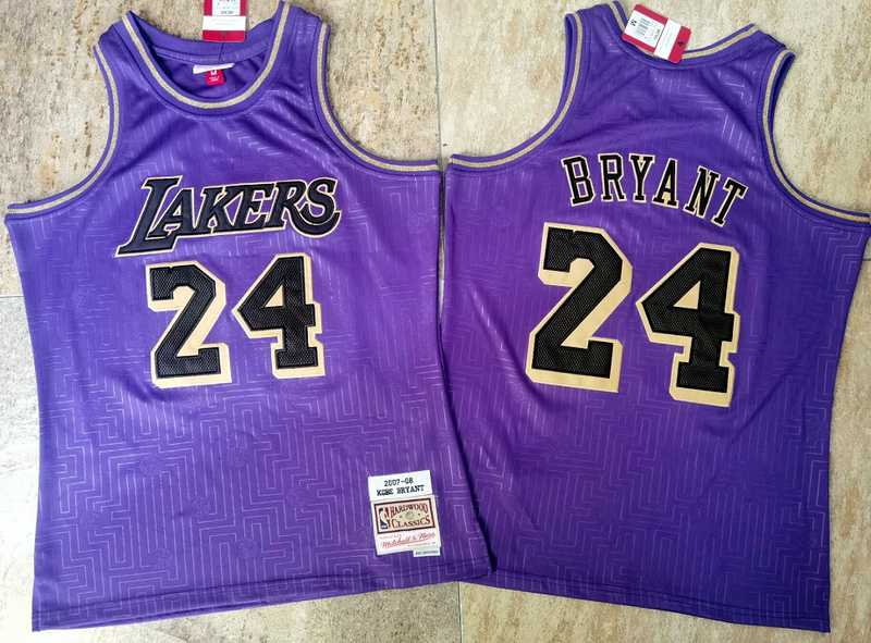 Men Los Angeles Lakers 24 Bryant purple Game Nike NBA Jerseys Print